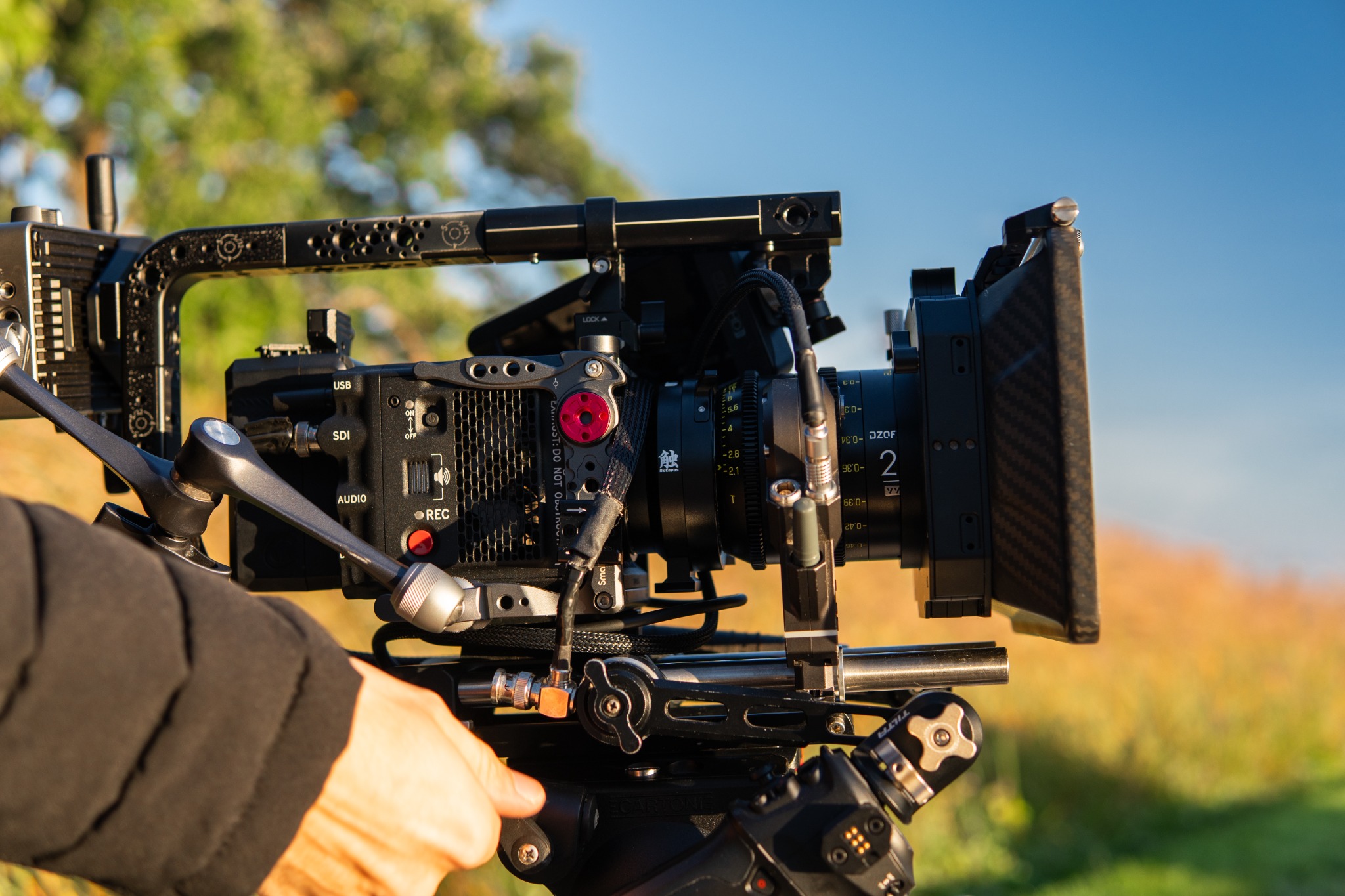 Camera rig filming on an outdoor location