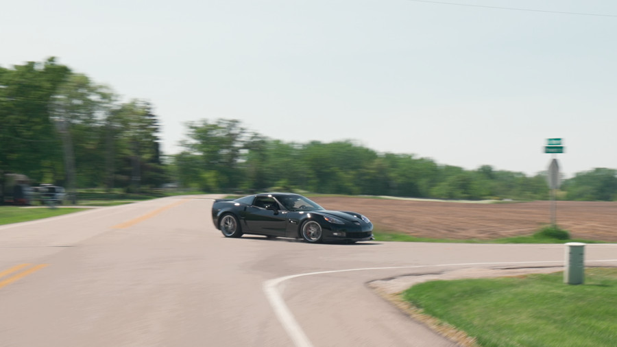 The Corvette rounding a bend